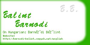 balint barnodi business card